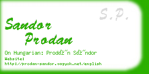 sandor prodan business card